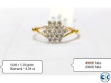 Diamond with Gold Ring 50 OFF