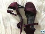 Purple velvet heels