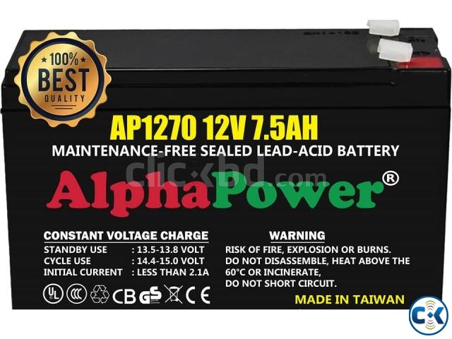 AlphaPower VRLA AGM Battery 12V 7.5Ah 20HR for UPS Others large image 0