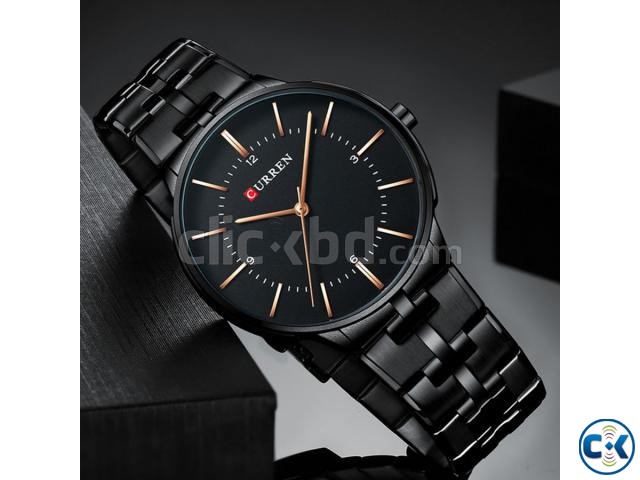 CURREN 8321 Black Stainless Steel Analog Watch For Men large image 0