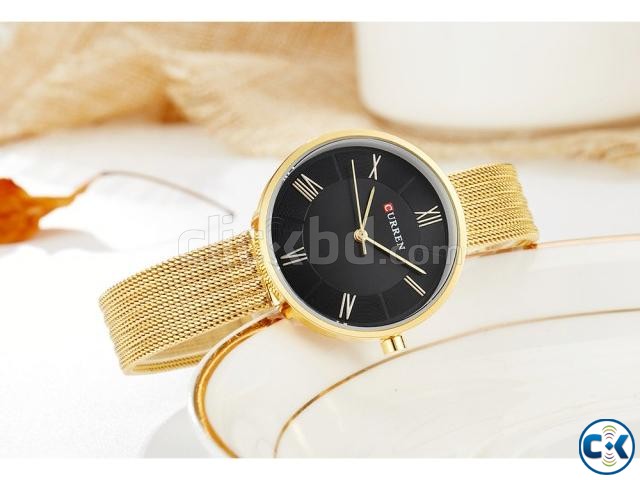 CURREN 9020 Golden Mesh Stainless Steel Watch for Women large image 0