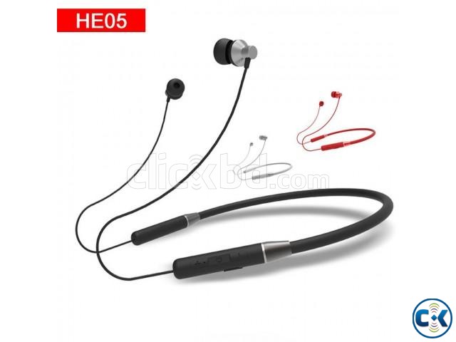 Lenovo HE05 Bluetooth 5.0 Magnetic Neckband Earphones large image 0