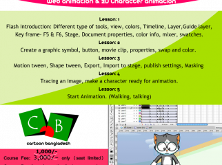 1month long Professional 2D Flash Animation Course