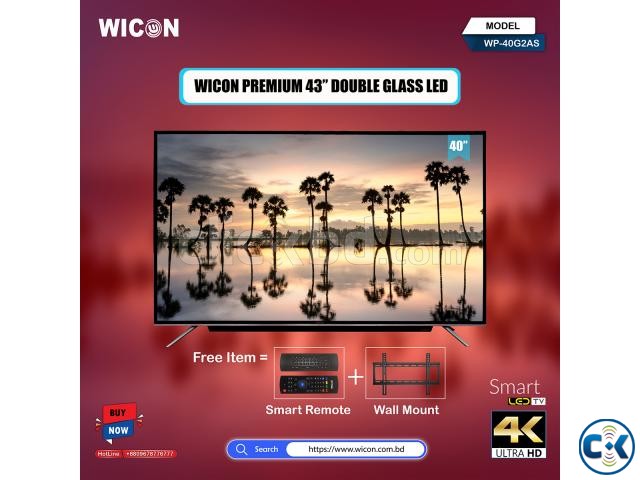 WICON PREMIUM 43 METAL BODY DOUBLE GLASS SMART TV large image 0