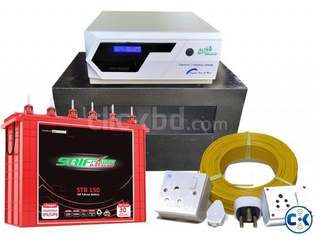 ALTER 1000VA IPS-150AH Tall Tubular Battery Full Package large image 0