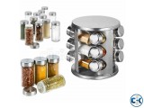 12pcs Stainless Steel Revolving Spice Jar