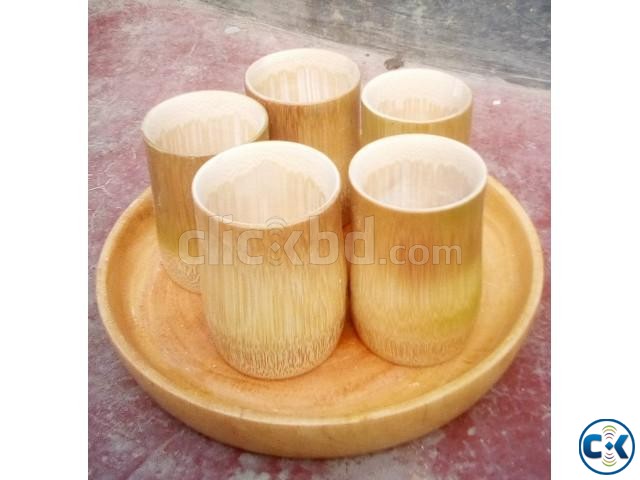 Bamboo tea cup set large image 0