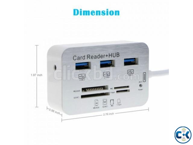 7 In 1 Card Reader With USB Hub large image 0