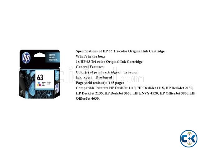 HP Original 63 Black Tricolor Ink Cartridge Set large image 2