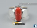 italy Red Coral Stone Ring - ইটালি রক্ত প্রবাল পাথরের আংটি