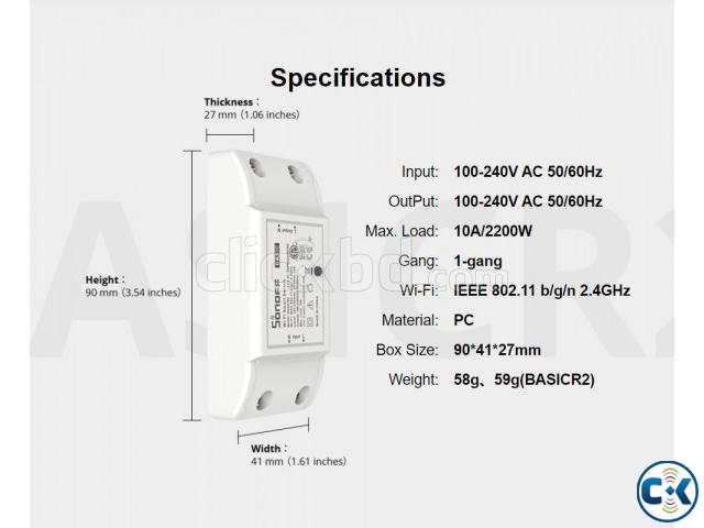 Sonoff wifi switch basic r2 smart remote switch large image 1