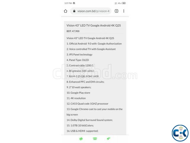 Vision 43 LED TV Google Android 4K large image 1