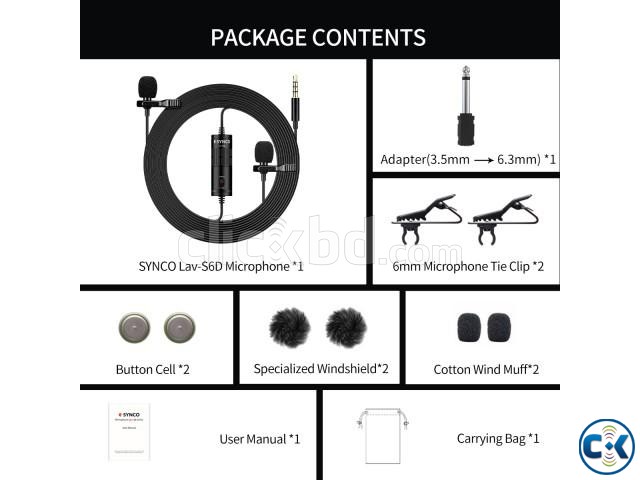 Synco Audio Lav-S6D Dual Lavalier Omnidirectional MicroPhone large image 3