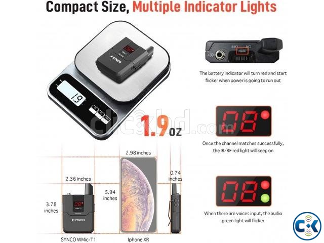 Synco Audio WMic-T1 16-Channel UHF Wireless Lavalier Mic large image 3