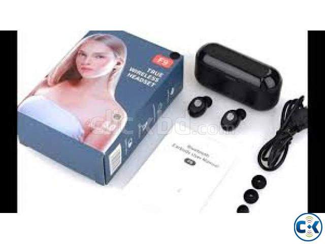 Tws f9 wireless led ear buds large image 0