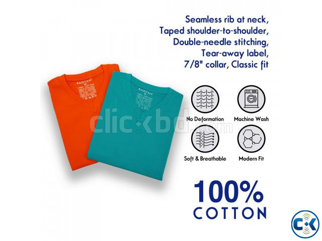 2021 Summer Men s Cotton Solid T-shirt Short Sleeve T-shirt large image 1