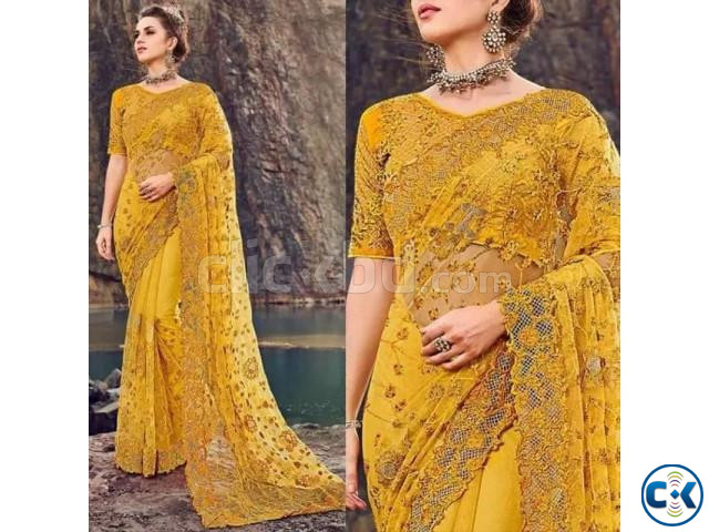 Soft Weightless Georgette Saree With Maching Blouse Piece large image 2