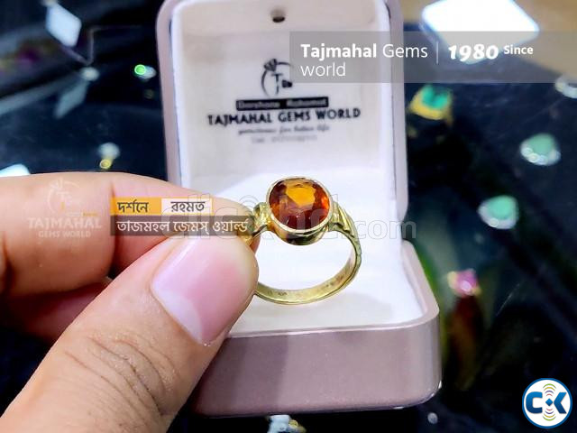 Ceylon Garnet Stone Ring গোমেদ পাথর আংটি Tajmahal Gems World large image 2