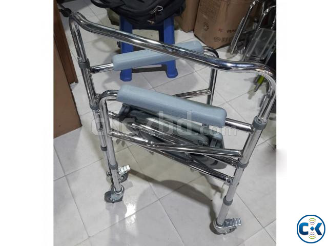 Height Adjustable Commode Chair with Wheels large image 2