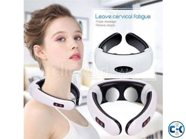 Electric pulse back and neck massager far infrared heating p large image 0