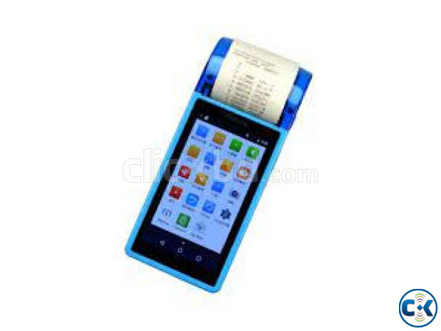 Mobile touch screen Handheld android pos terminal with print large image 0