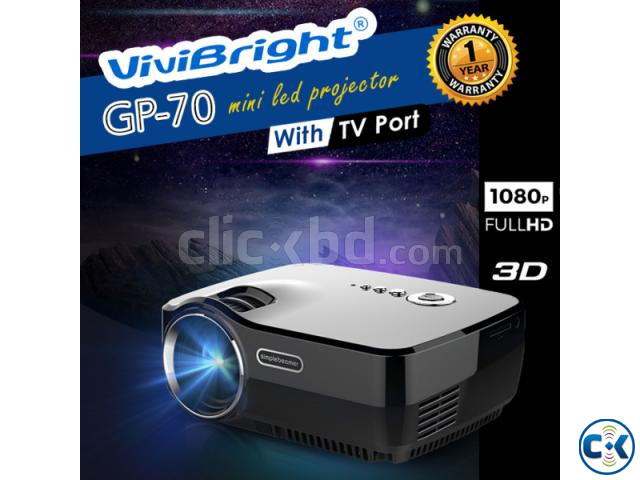 1200 Lumens Mini LED 3D Projector With TV large image 0