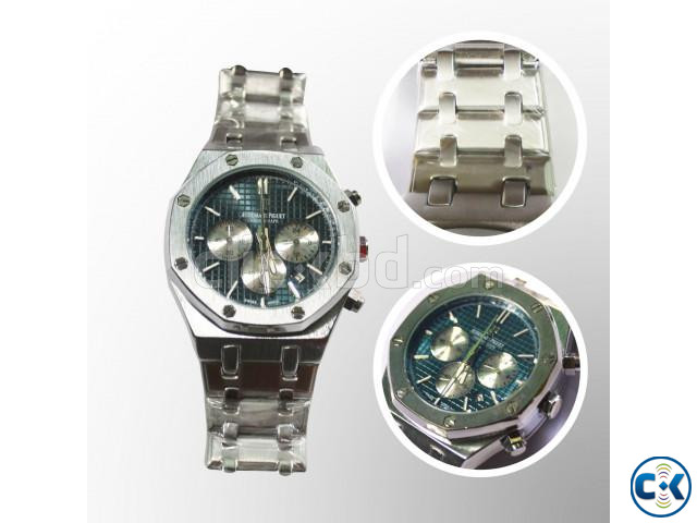 Audemars Piguet Silver Chain Blueish Dial Watch large image 0