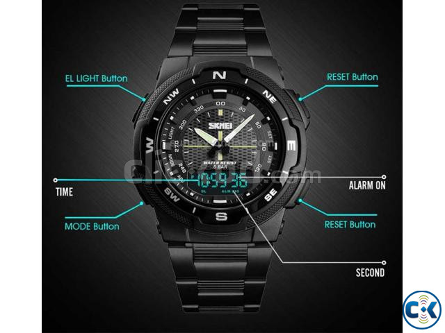 Skmei Duel Time Waterproof Watch For Men large image 1