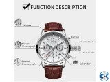 LIGE Men Fashion Leather Waterproof Watch