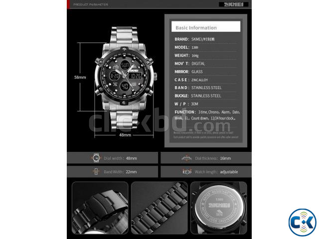 SKMEI 1389 Sports Quartz Dual Display Waterproof Watch large image 4