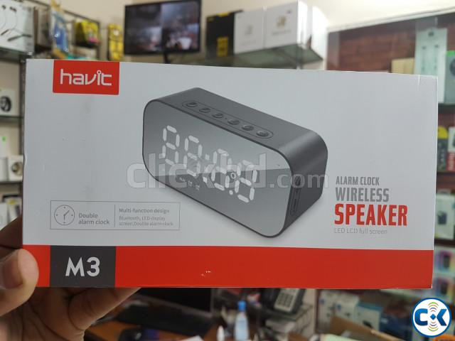 HAVIT MX701 Bluetooth Speaker Alarm Clock Wireless LED Displ large image 1