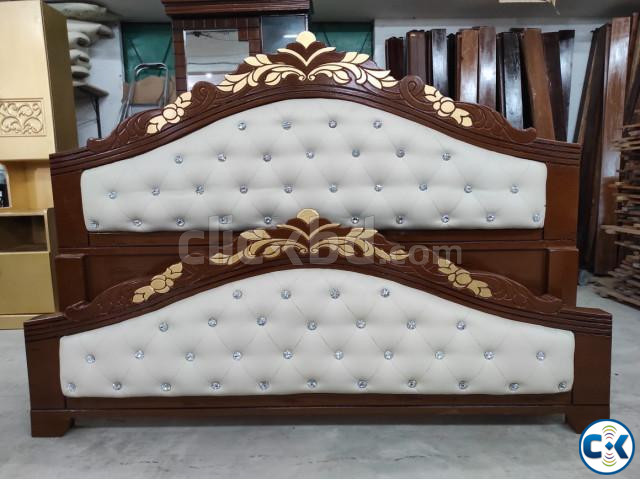 King Size Leather bed 6 feet by 7 feet large image 0
