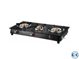 Greenchef Ebony Glass Manual Gas Stove 3 Burners 