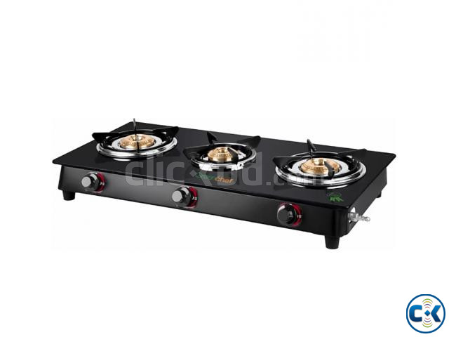 Greenchef Ebony Glass Manual Gas Stove 3 Burners  large image 0