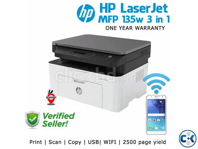 HP Black White Wifi 135w Multifunction Mono Laser Printer large image 2