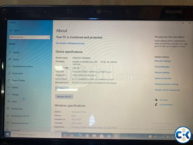 HP Compaq Presario V3700 Notebook Core 2 duo large image 3