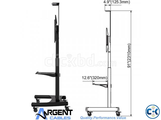 NB AVA1800-70-1P 55 to 80 Portable TV Trolley Stand large image 1