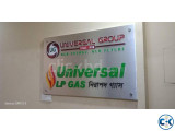 Nameplate, ACP OR Glass With Plastic 3D latter & Sticker