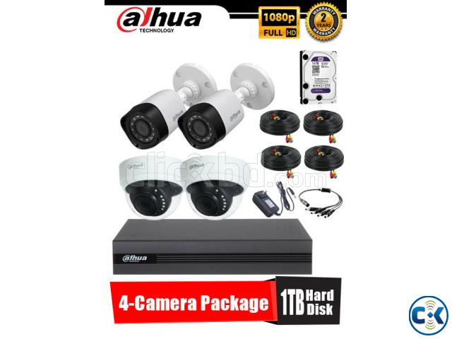 Dahua 4Pcs CCTV Camera Package Full 2MP Camera large image 1