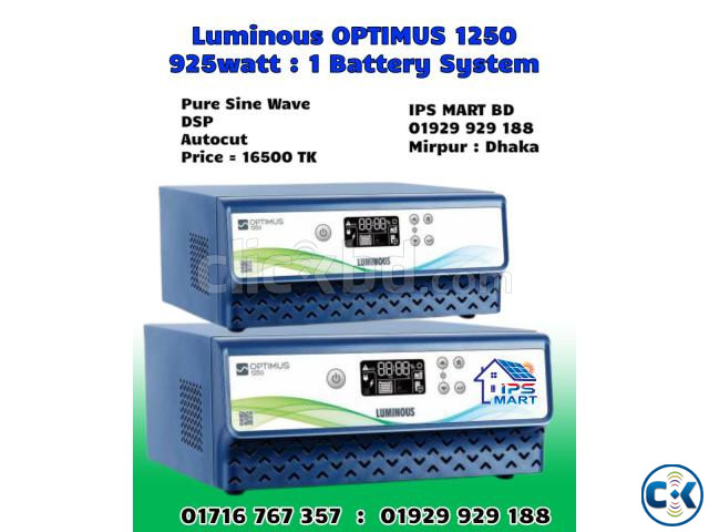 Luminous OPTIMUS 1250 VA IPS Price in Bangladesh large image 0