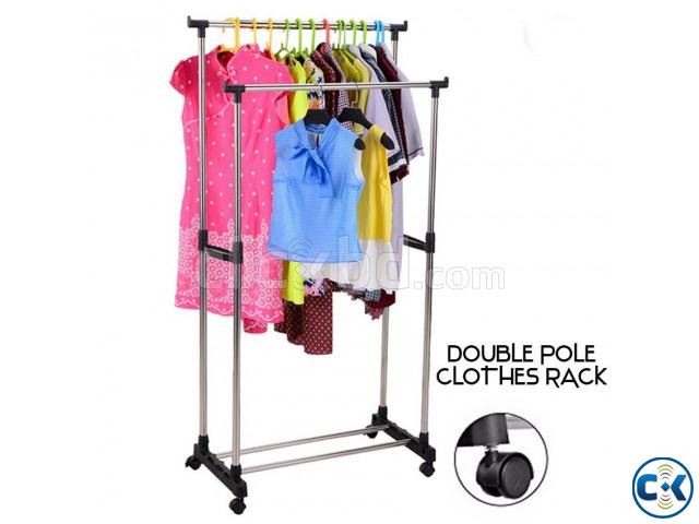 Double pole cloth rack large image 1