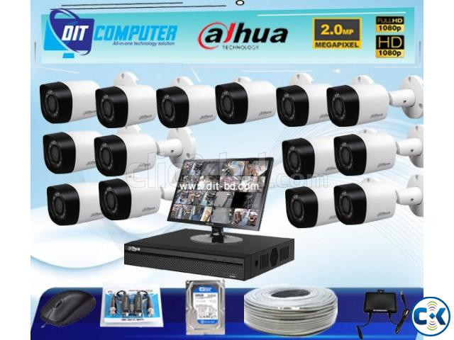 15 PCS DAHUA CCTV CAMERA 2MP HD 17 MONITOR FULL PACKAGE large image 0