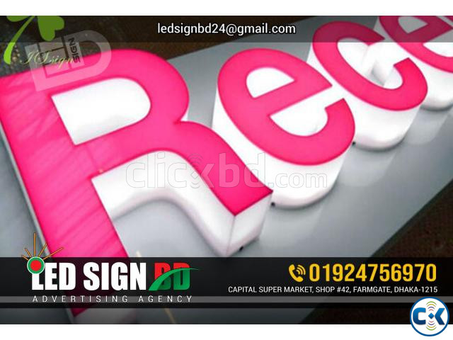 Acrylic Top Letter with Led Sign Board. large image 1