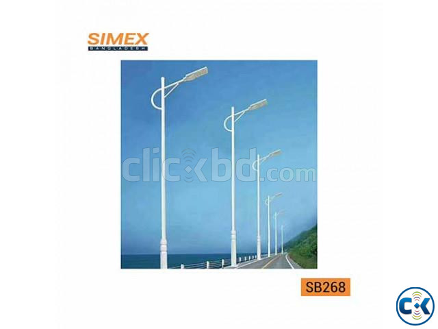 10m White Arched Arm Steel Street Lighting Poles large image 0