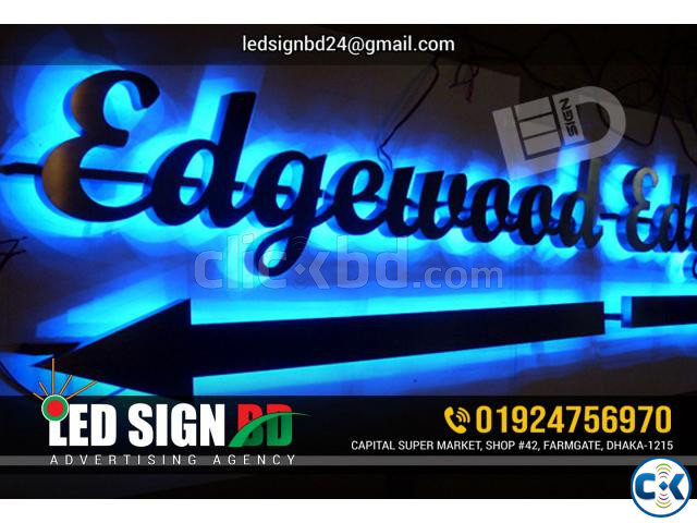 SS Acrylic Letter with RGB 3D LED Signage Working. large image 2