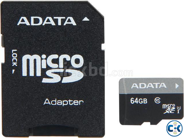 Adata Geunine 64GB Micro SD Class-10 Memory Card With Adapte large image 0
