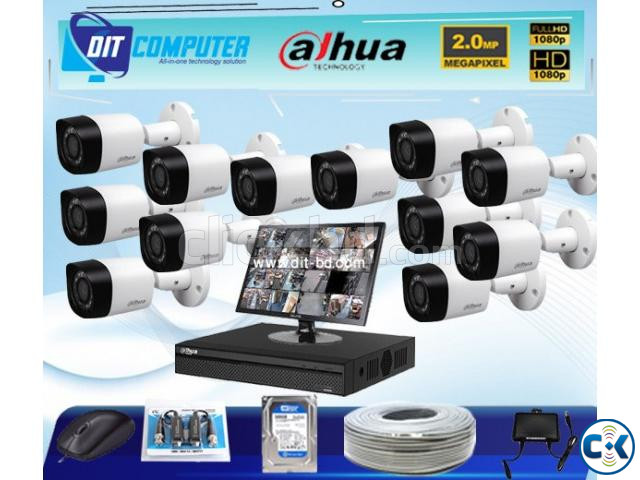 13 PCS DAHUA CCTV CAMERA 2MP HD 17 MONITOR FULL PACKAGE large image 0