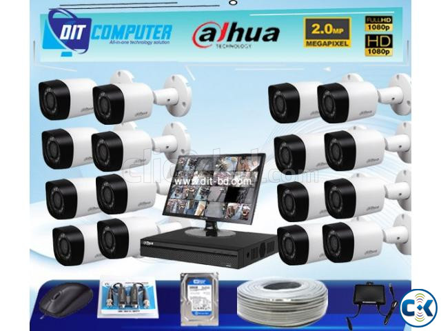 Big offer dahua 32 pcs cctv camera 2mp HD 17 monitor full large image 0