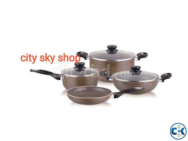 Disnie 7pcs Marble Coating Nonstick Cookware Set large image 1