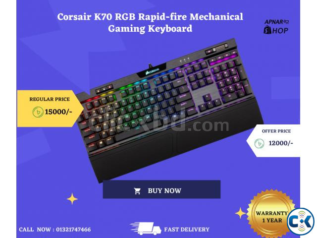 Corsair K70 RGB Rapidfire Mechanical Gaming Keyboard large image 0